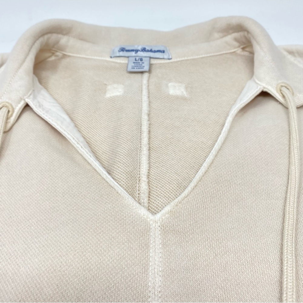 Tommy Bahama Sunray Cove Bedouin Sand Cotton Dress Tie Waist Large - Picture 6 of 11